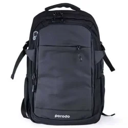 Porodo Lifestyle Water-Proof Oxford + PU Backpack With USB-A Port &ndash; Black